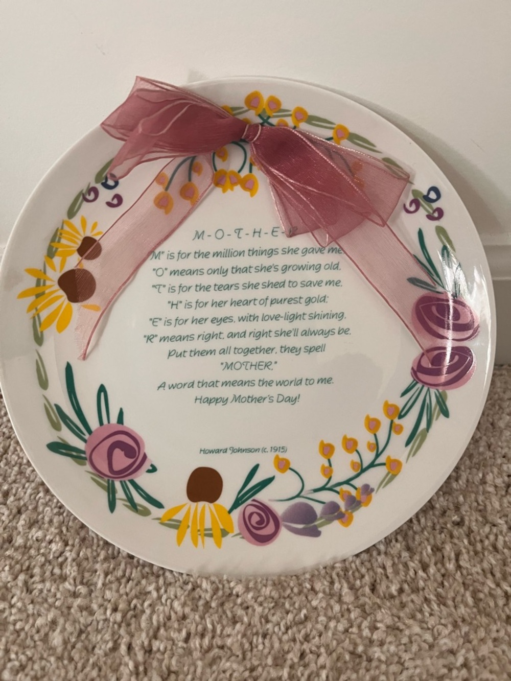 8” Mother Decorative Hangable Glass Plate - Like New!